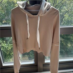 P’tula Beige Cropped Hoodie